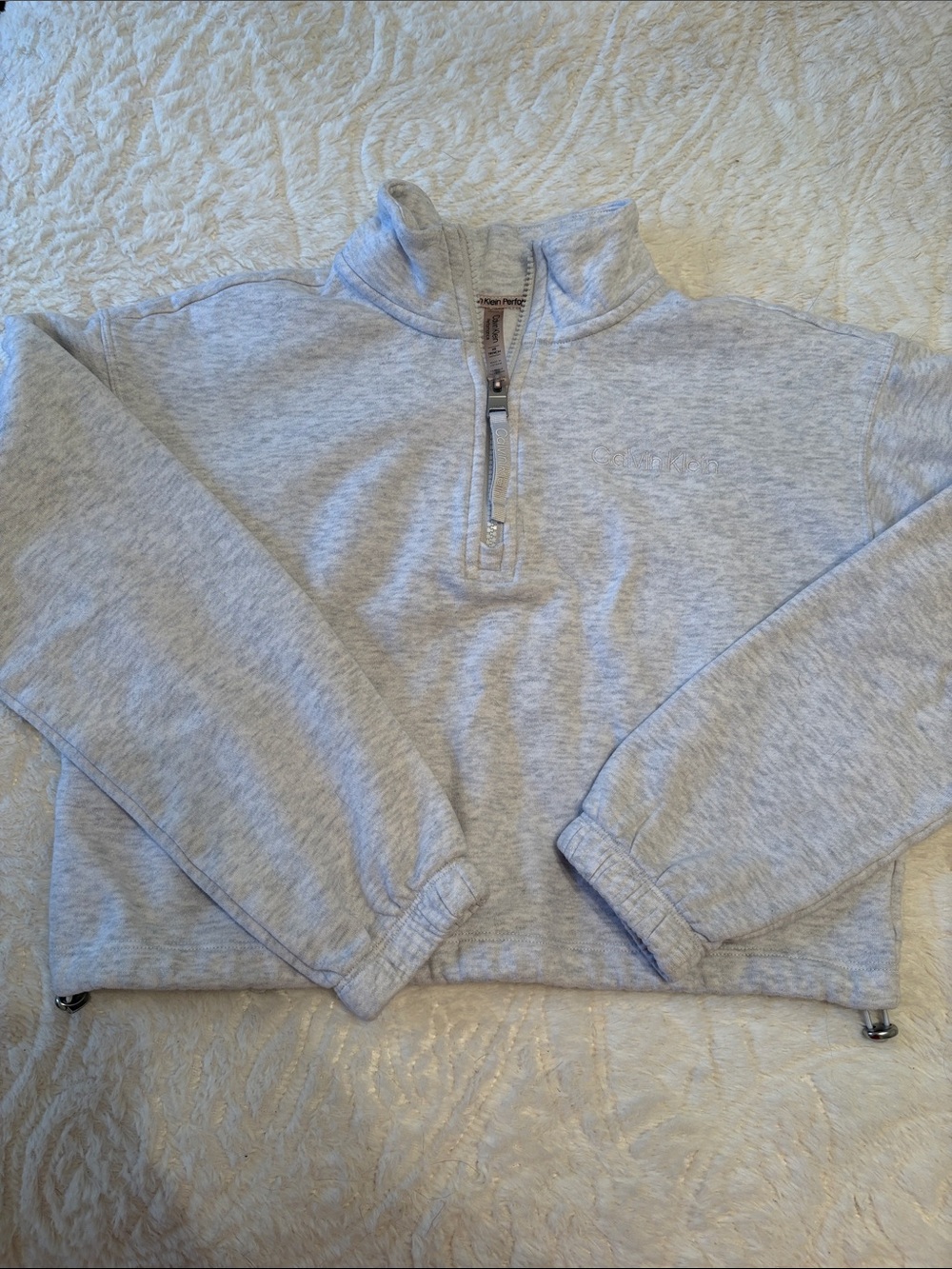 Calvin Klein Light Gray Quarter-Zip Pullover